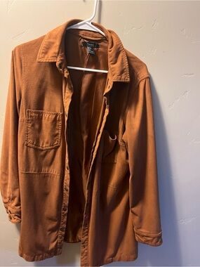 Forever 21 Rust Brown Long Jacket/Trendy Coat Large